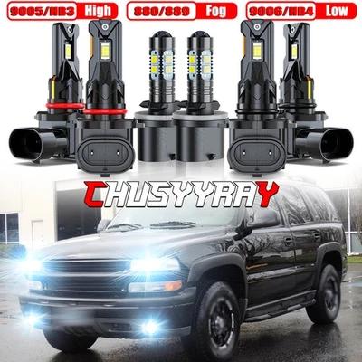 For Chevy Tahoe 2001-2006 6X Combo 9005+9006 LED Headlight Hi/Lo + 880 Fog Light - Image 1 of 4
