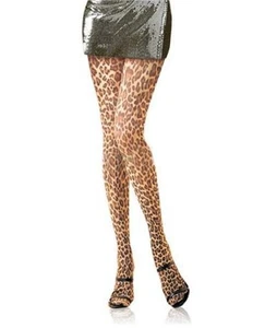 Paper Print Leopard Print Tights one size 6 8 10 12 14 Leg Avenue Burlesque NEW - Picture 1 of 1