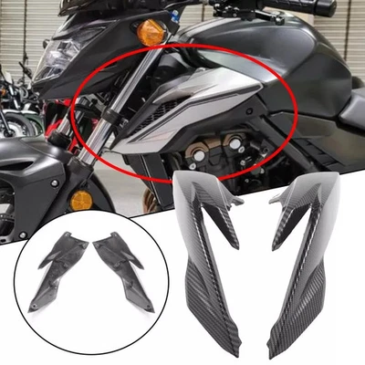 2x Carbon Fiber Front Side Tank Air Vent Upper Fairing For HONDA CB500F 2016-18 — 第 1/4 张图片