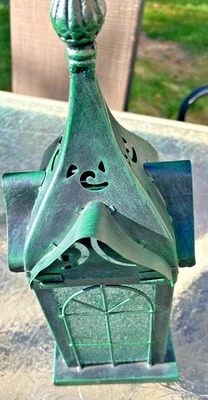 Linterna de metal gótico 6x15 panel de vidrio candelabro decoración embrujada de Halloween Foto 1 de 4