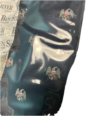 Corbata de seda inglesa pura Ben Silver con cresta de águila hecha a mano Charleston Foto 1 de 4