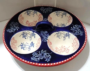 Temptations by Tara blau & rot Blumen Spitze pochiert Eierhalter - 4 Fächer - Bild 1 von 3