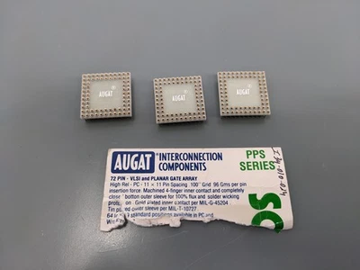 (3) Enchufes Augat PPS72-AG1D Serie PPS de 72 pines PGA IC, PIN redondo, nos Foto 1 de 3