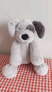 John Lewis Super Morbido Peluche Grigio Patch Cucciolo Cane Pettorina Abbraccio Giocattolo - Foto 1 di 5