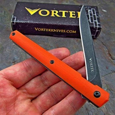 Cuchillo de Bolsillo Plegable VORTEK CALHOUN Naranja G10 Delgado Bajo Perfil Hoja Ejecutiva Foto 1 de 4