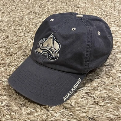 Vintage Colorado Avalanche Hat Twin Enterprise Strap Back Blue White NHL Dad Hat - Image 1 of 4