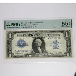 1923 PMG AU55 EPQ Silver Certificate $1 One Dollar Fr 237 Large Size Note 56624F - Picture 1 of 2
