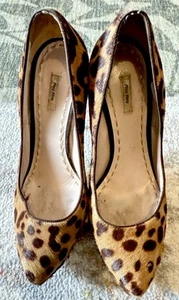 Miu Miu Animal Print 4” Stiletto Heels Very Good Condition Sz 37 1/2 Made Italy - Picture 1 of 11