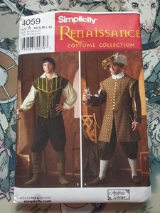 New/Uncut Simplicity 4059 A XS-XL Renaissance Larp Theater Costume Pattern - Picture 1 of 5