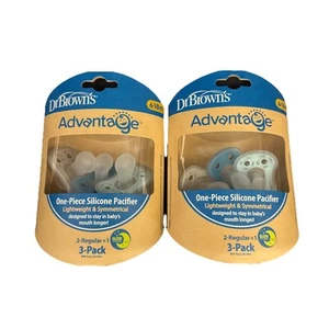 Dr. Brown's Advantage (2er Pack) Einteiler Silikon Baby 6-18M Insgesamt 6 Schnuller - Bild 1 von 3