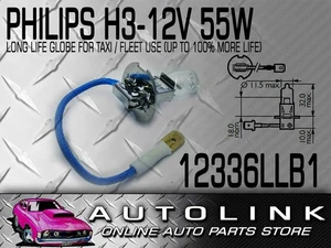 PHILIPS H3 12 VOLT HEADLIGHT GLOBE 55W LONGLIFE FOR HEAVY DUTY LONG DRIVING x2 - Picture 1 of 3
