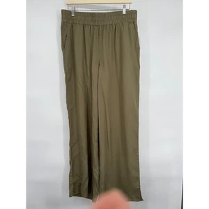 Dkny Jean Olive Brown Wide Leg Pull On Pants Casual Comfort Sz L NWT Org $59 - Picture 1 of 15