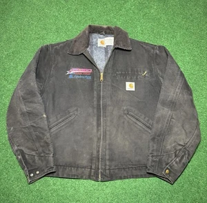 Vintage 90s Carhartt Detroit J01 Black U.S Snowboard Grand Prix Lrg Jacket - Bild 1 von 7