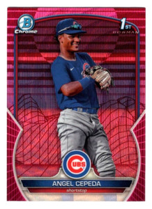Angel Cepeda 2023 Bowman Chrome 1st Year Fuchsia Vapor Wave Refractor /199 Cubs