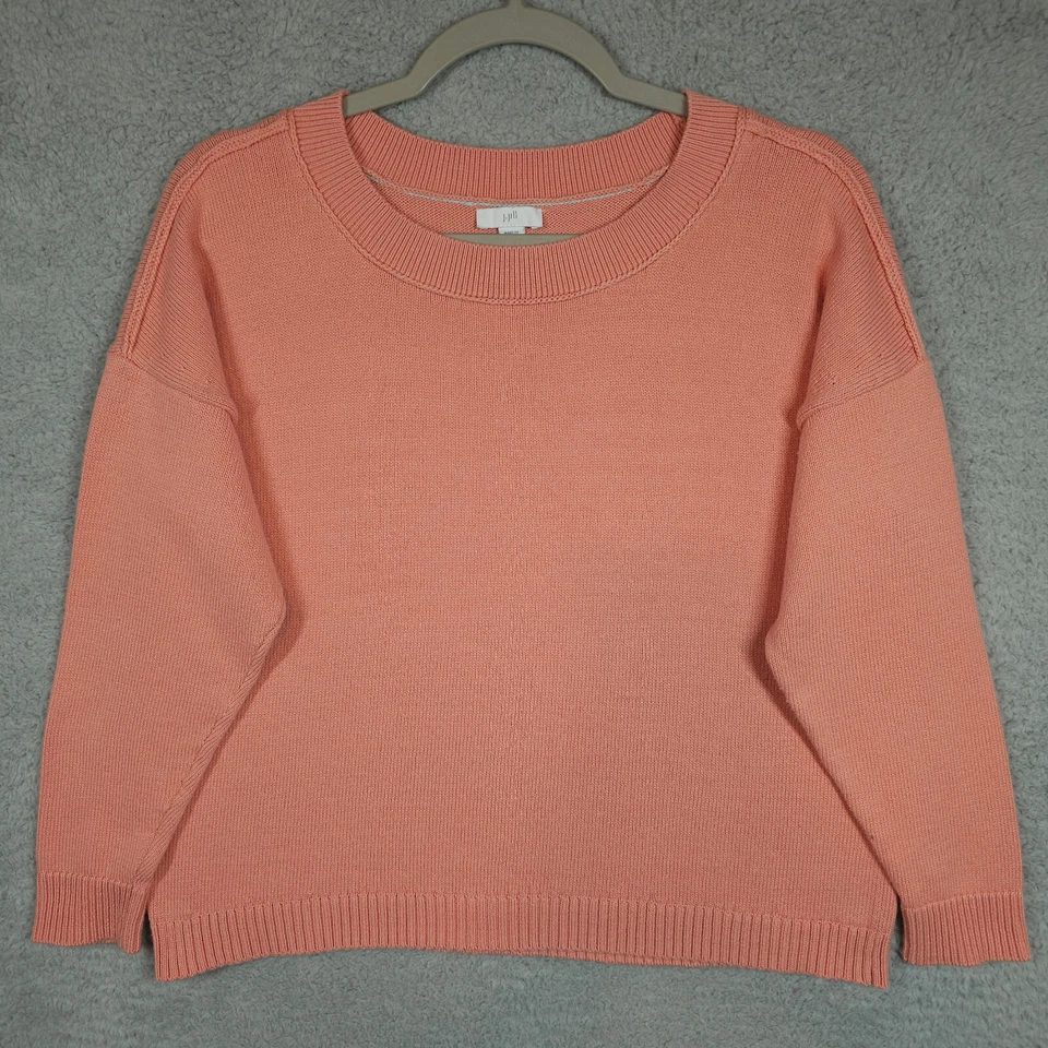 Suéter J Jill Para Mujer XSP Pequeño Coral Acanalado Tejido Borde Pullover Cuello Redondo Informal Foto 1 de 4