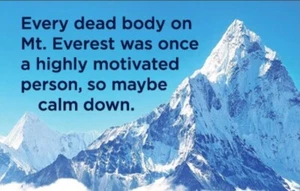 Cada cadáver en el Everest fue una vez una persona altamente motivada en un imán de 2""x3 - Imagen 1 de 2