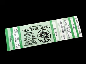 Grateful Dead Ticket Oakland Coliseum California ca 28.12.87 28.12.1987 Bertha - Bild 1 von 12