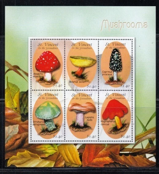Hoja St. Vincent Hongos y Setas MNH Foto 1 de 1
