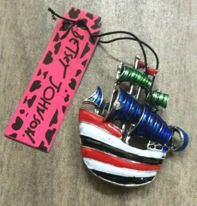 Betsey Johnson Designer Colorful Sailboat Pendant & Brooch Pin New Item! - Picture 1 of 2