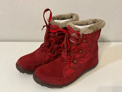 Columbia Minx Shorty Women's Red Suede Waterproof Winter Boots Omni-Heat 8 NIB - Image 1 of 4