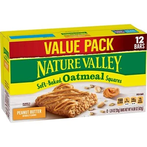 Nature Valley Soft-Baked Oatmeal Squares, Peanut Butter Breakfast Snacks, 12 ... - Picture 1 of 3