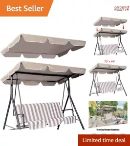 Waterproof 3-Seater Porch Swing Canopy Replacement Cover - Durable Outdoor Shade - Picture 1 of 11