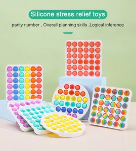 Pop Push It Bubble Fidget Toy Hard Shell Stress Relief Sensory Special Needs - Picture 1 of 9