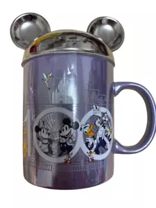 Disney's 100 Year Celebration Goods Mug with Lid Aurora Processed Mickey F/S - Picture 1 of 2