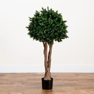 46” Artificial Boxwood Topiary Tree Home Decor UV (Indoor/Outdoor). Retail $238 - Picture 1 of 7