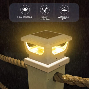 Paquete de 2 luces de tapa de poste solar para exteriores, poste de valla de cubierta con energía solar impermeable - Imagen 1 de 17