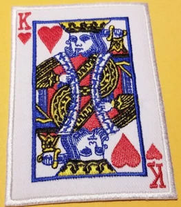 King Of Hearts Playing Card Embroidered Patch 2.5x3.5" - Picture 1 of 2