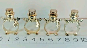 Vtg 4 Snowman Napkin Rings Intl Silver Company 3” 1999 Christmas Frosty Boxed - Picture 1 of 10