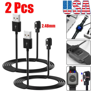2Pcs 2-Pin USB Data Charging Cable Magnetic Fast Charger For Smart Watch 2.84mm - Picture 1 of 16