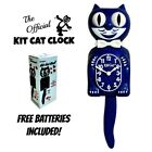 GALAXY BLUE KIT CAT CLOCK 15.5" Glitter MADE IN USA Free Battery Kit-Cat Klock