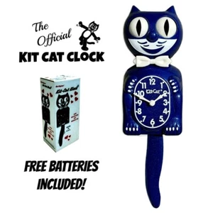 GALAXY BLUE KIT CAT CLOCK 15.5" Glitter MADE IN USA Free Battery Kit-Cat Klock - Picture 1 of 8