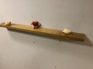 Solid Wood Iroko  Floating Small Wall Shelf Handmade Offcuts