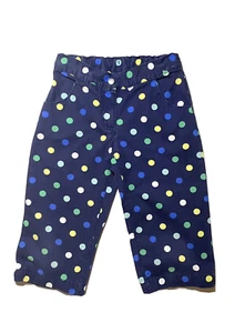 Girls Gymboree Navy Polka Dot Capris Size 6 - Picture 1 of 3