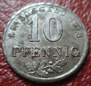 1918 BOCHUM (GERMANY) 10 PFENNIG TOKEN IN EF CONDITION - Picture 1 of 2