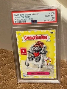 2020 Garbage Pail Kids GPK Judy on Duty Phlegm Yellow PSA 10 SP 15B Card LOW POP - Picture 1 of 1