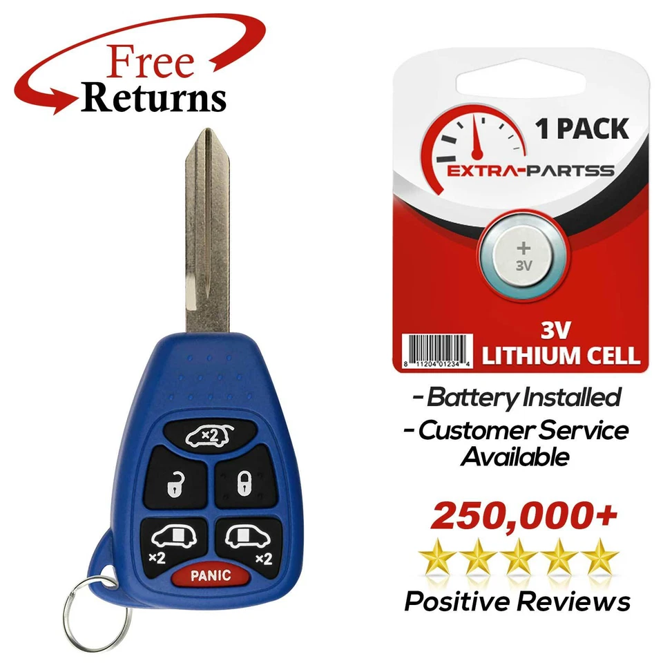 Remote Key Fob 6btn Blue for 2004 2005 2006 2007 Dodge Grand Caravan Foto 1 de 1