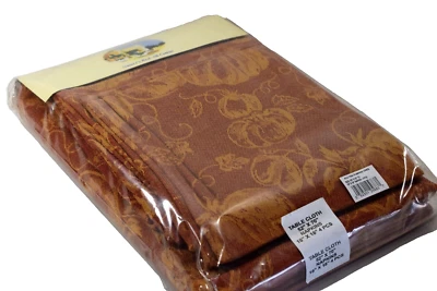 Harvest Pumpkin Vines Tablecloth & 4 Napkin Set (52" X 70") Oblong Cotton Park C - Image 1 of 4