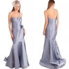 Badgley Mischka Dress Gown Mermaid Trumpet Formal Light Blue Evening Satin 0 Xs