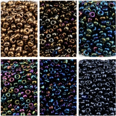 50g Glass Pony Beads 2-4mm Electroplate Metallic Color Iris Round 6/0 8/0 12/0 - Image 1 of 4