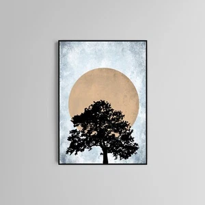 Abstract Poster Tree Sun Home decor  Poster Print Home Decor Dorm living room - Picture 1 of 4