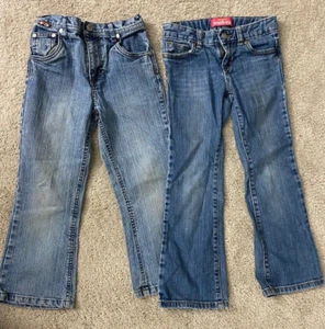 2-Pair Girls Size 5 Jeans, Old Navy, P2Q EUC Adjustable / Elastic Waist - Picture 1 of 9