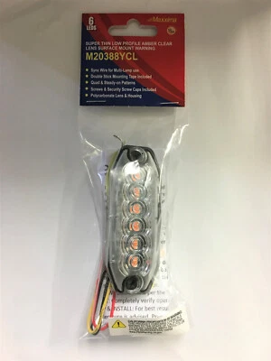MAXXIMA M20388YCL Thin Low Profile Surface Mount LED Class 1 Warning Strobe  - Image 1 of 4