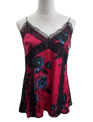 Cami de renda com estampa floral McQ Alexander McQueen tamanho 46 (EUA 10-12) rosa nova com etiquetas $396 - Imagem 1 de 4