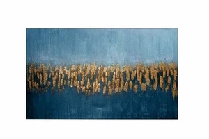 Tognana Quadro 150 x 3,5 x 90 Cm Home Decor Brush Blu Gold - Imagen 1 de 1
