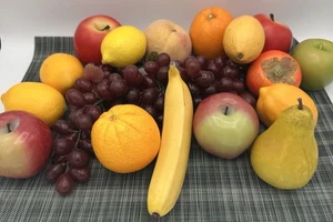 Vintage Faux Fruit Lot Mixed Life-Sized Artificial Fruit Mid-Century Decor - Picture 1 of 5