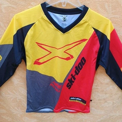 Ski Doo Xteam Jersey Res Black Yellow Red Youth Lg~Women Sm See Measurement Pics - Image 1 of 4